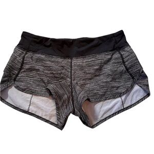 Lululemon Black Heather Performance Running Shorts. Size 6. Liner